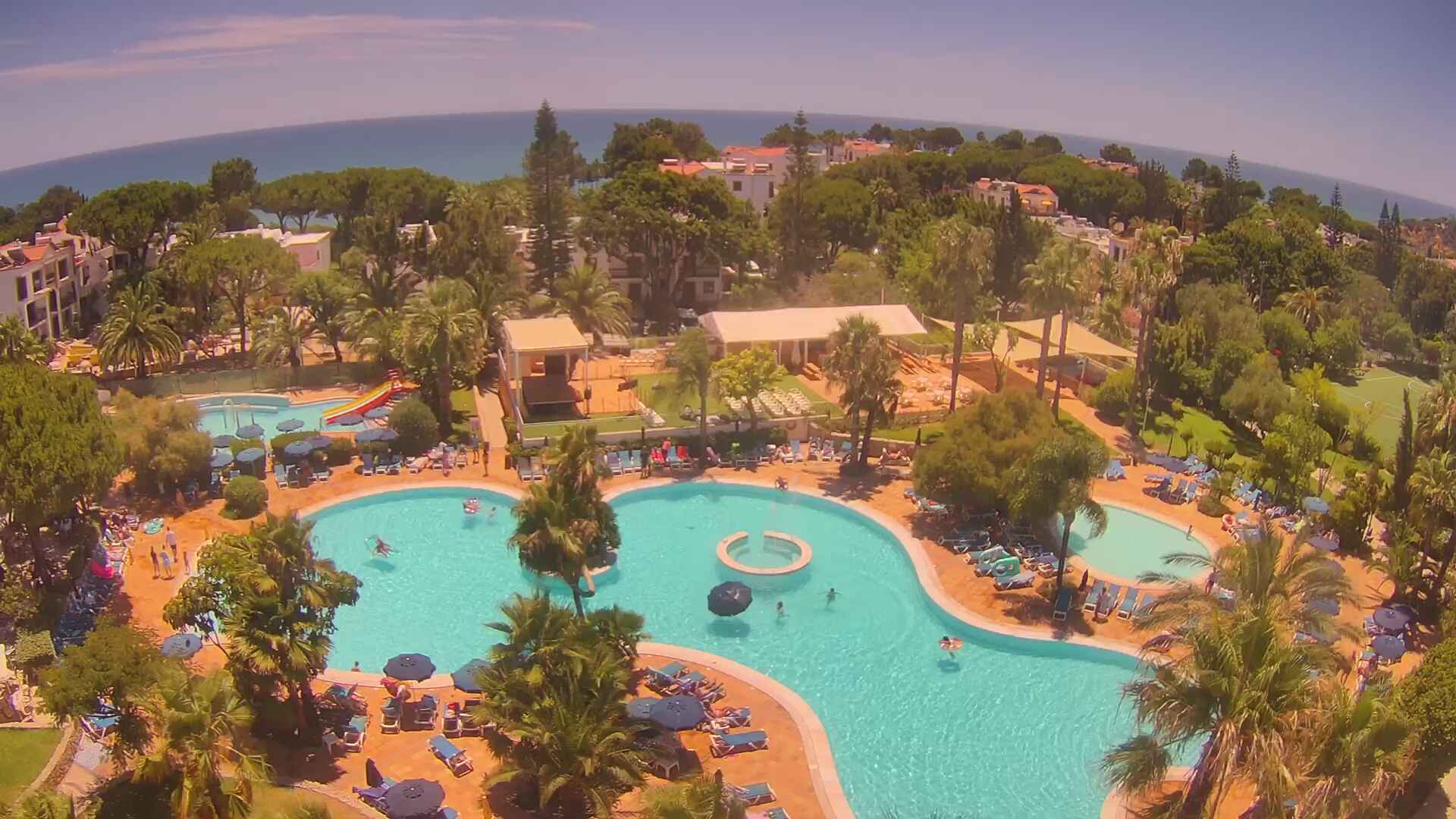 Live webcam view of Alfagar Resort Pool & Coastal View